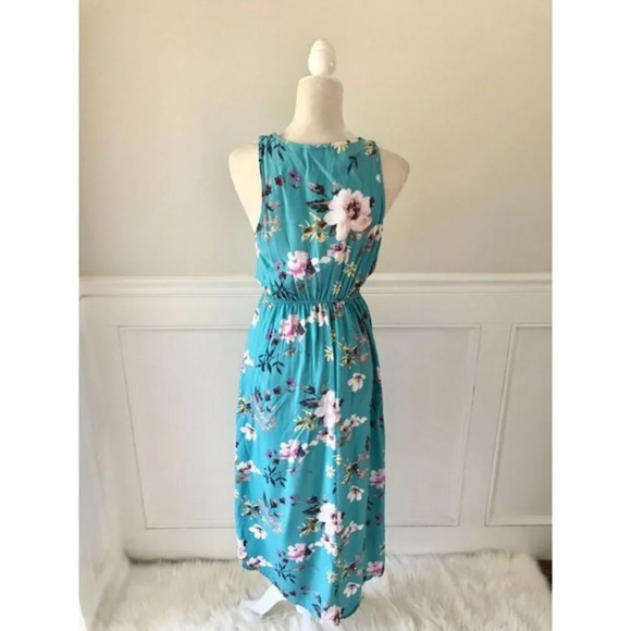 Louna High Low Floral Maxi Dress Blue Ruffle S - Picture 5 of 6